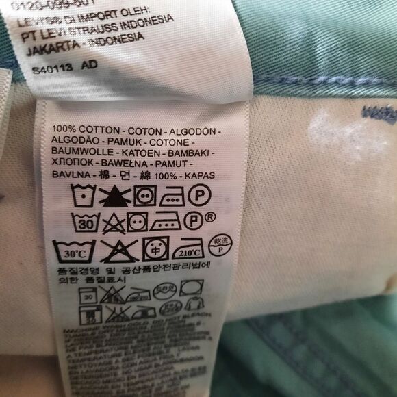 Levi's‎ Jeans Men's 34 32 Aqua Green Fly Zip Slash Pocket Straight Leg - Picture 6 of 8